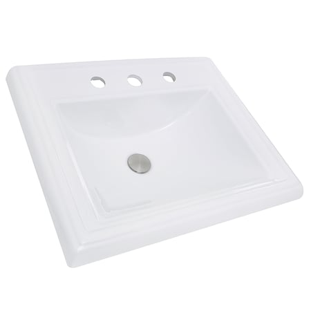 Nantucket Sinks 23 Inch Rectangular Drop-In Ceramic Vanity Sink DI-2418-R8